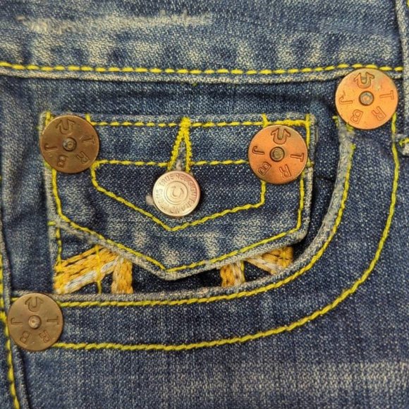 New True Religion Boot Cut Jeans Size 26 Inseam 31 Rainbow Joey - Picture 6 of 13